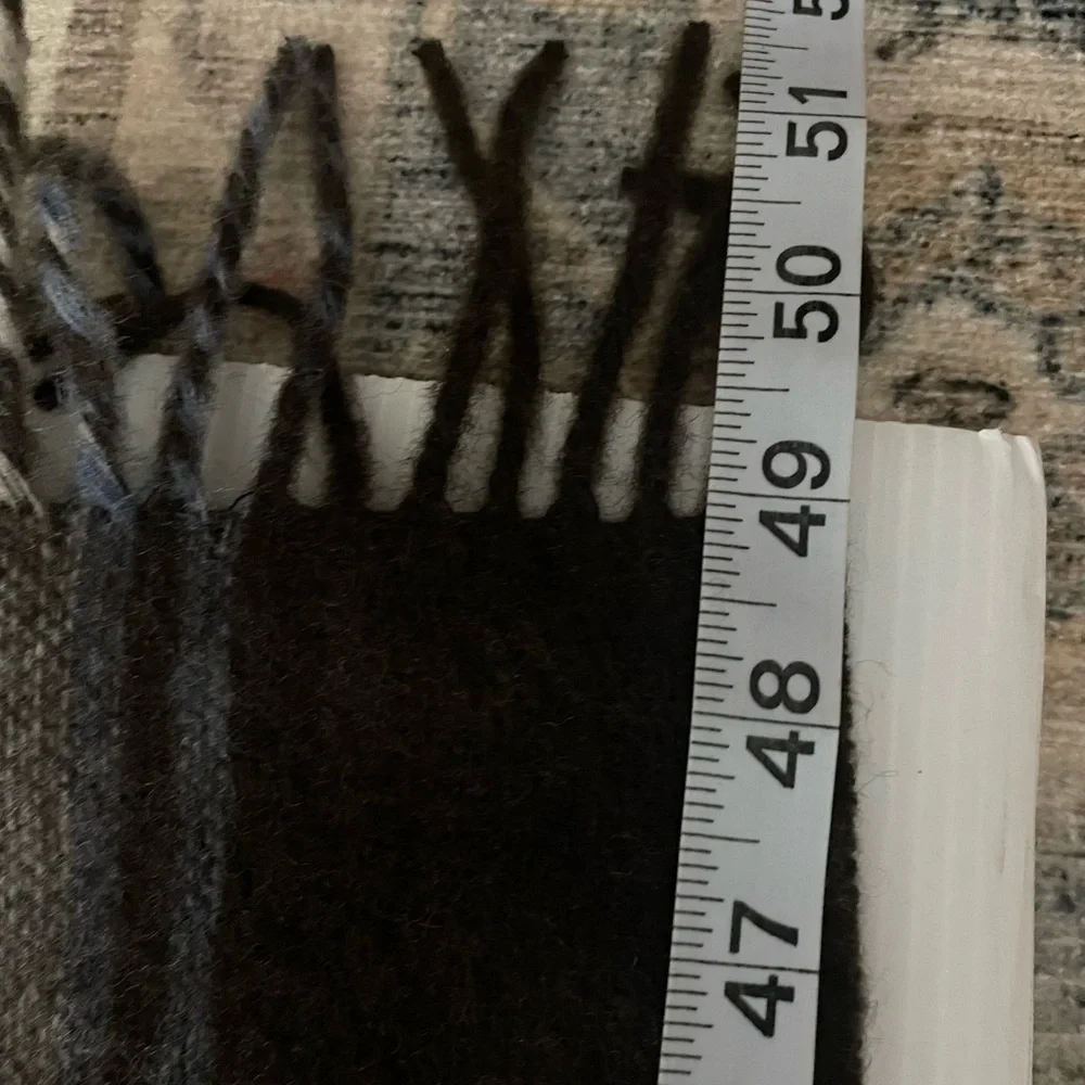 VTG Lambswool Brown Tan Plaid Scarf Made In West Germany 51” Long